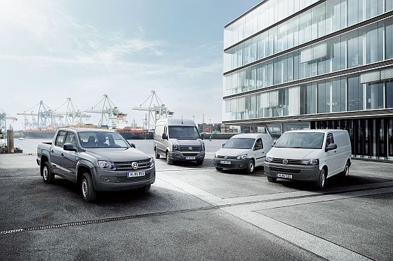 Die Volkswagen Modelle Amarok, Crafter, Caddy und T5 sind im europäischen Markt erfolgreich. (Foto: Volkswagen)
